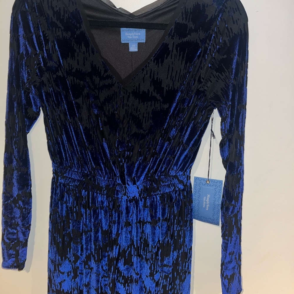Simply Vera Wang Blue Velvet Dress